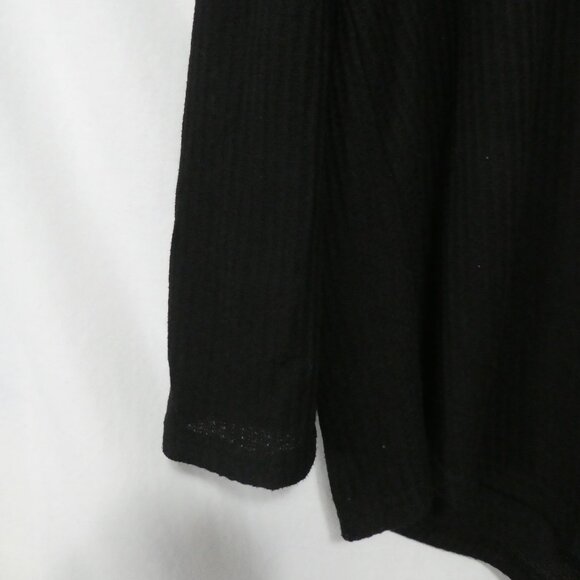 Unbranded | P2P 23 inches measured | Ribbed Black Hooded Pullover | White Stripe - Picture 7 of 15